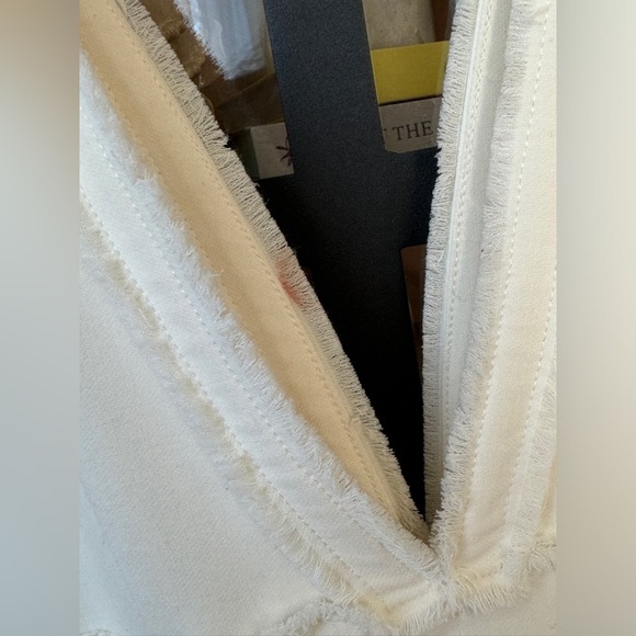 Cinq a Sept mini dress Aurora Fringe V Neck A Line bride bridal scuba flare - Picture 7 of 9